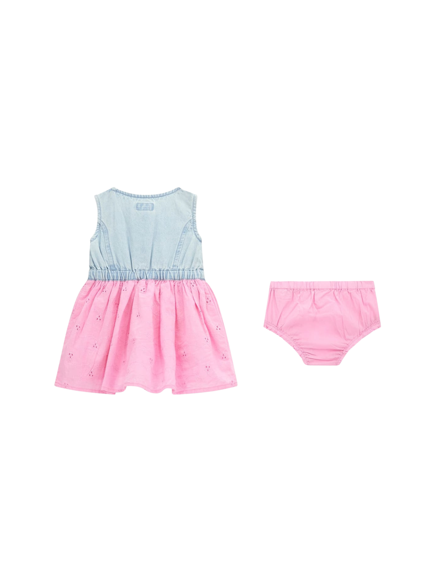Abito Guess in denim con gonna rosa e slip in coordinato A5GK07D5NZ0 LBWG Guess 