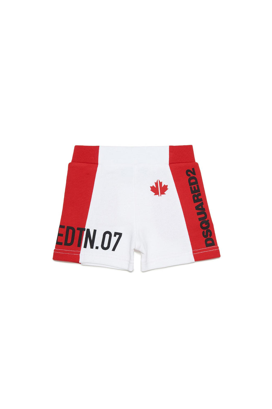 Shorts bianco e rosso DQ1467D009B DQ411 Dsquared 