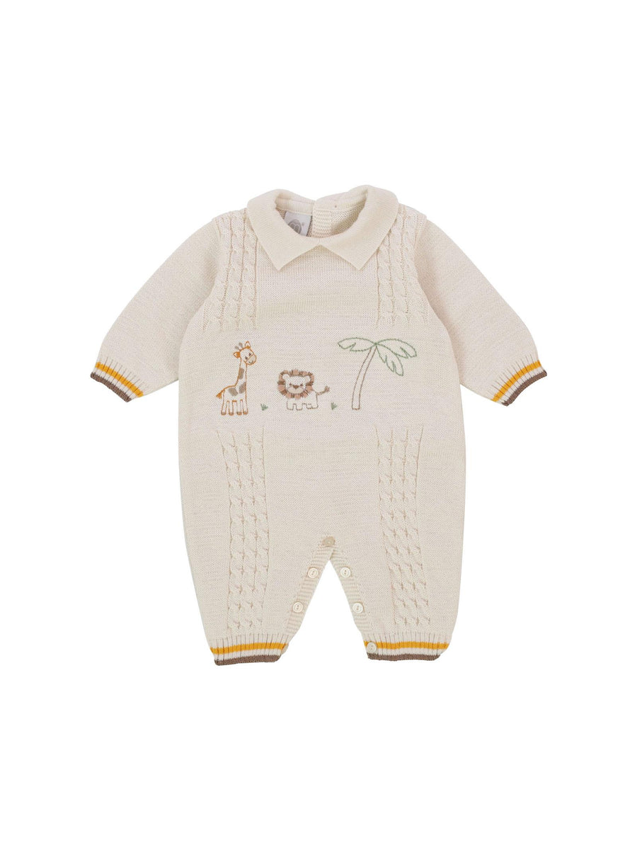 Tutina in filo beige ricamo jungle EL5010 CNB650 Marlù 