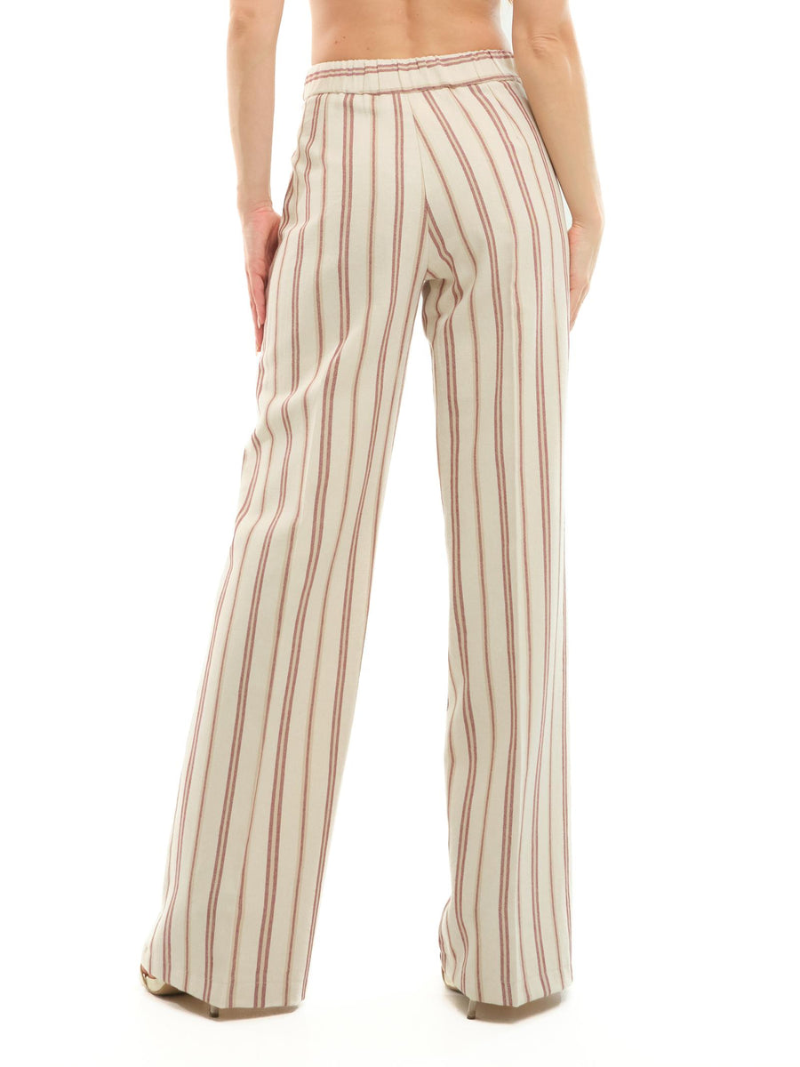 Pantalone a gamba ampia Imperial beige a righe rosa P9990076T BEIGE/ROSSO Imperial 