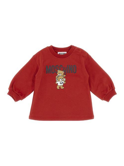 Abito red con teddy e logo lettering MDV0BNLCA14 50307 Moschino 
