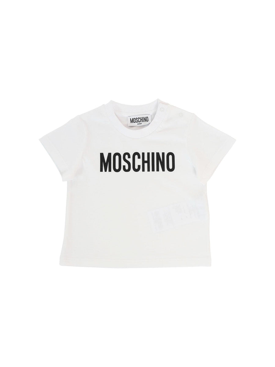 T-Shirt Moschino bianca con logo lettering frontale MUM04F 10101 Moschino 