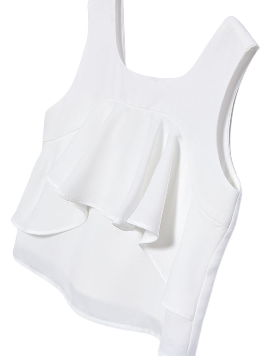 Top crop Abel & Lula bianco in chiffon con volant frontale 5150 PAN Abel & Lula 