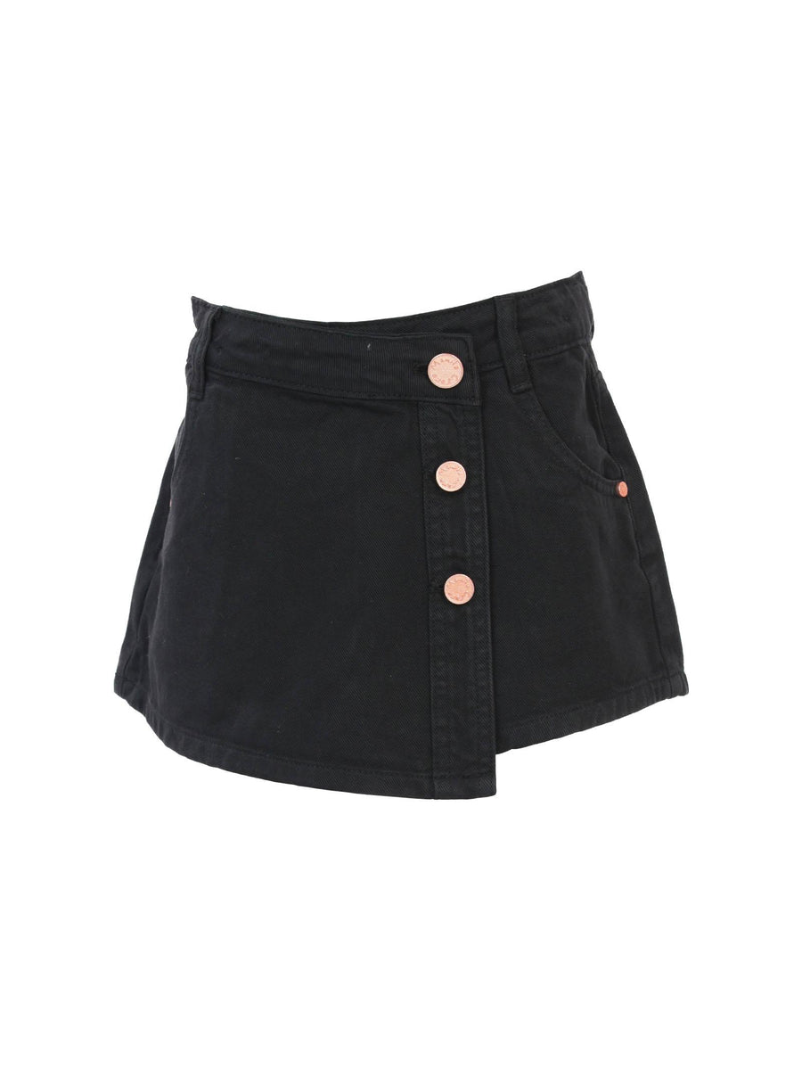 Gonna pantaloncino in denim nero MG2697 NERO Manila Grace 