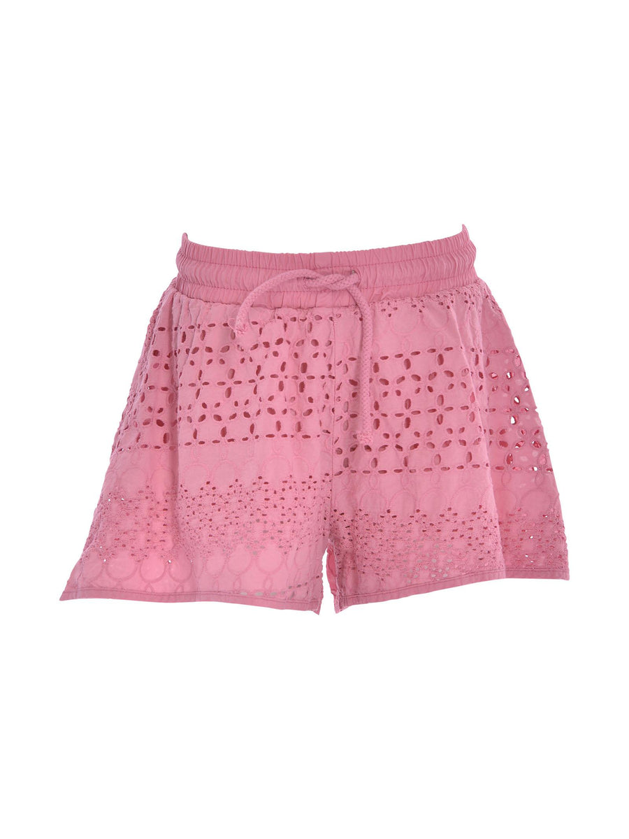Shorts rosa in pizzo san gallo RE83240G39 3318 Dixie Kids 