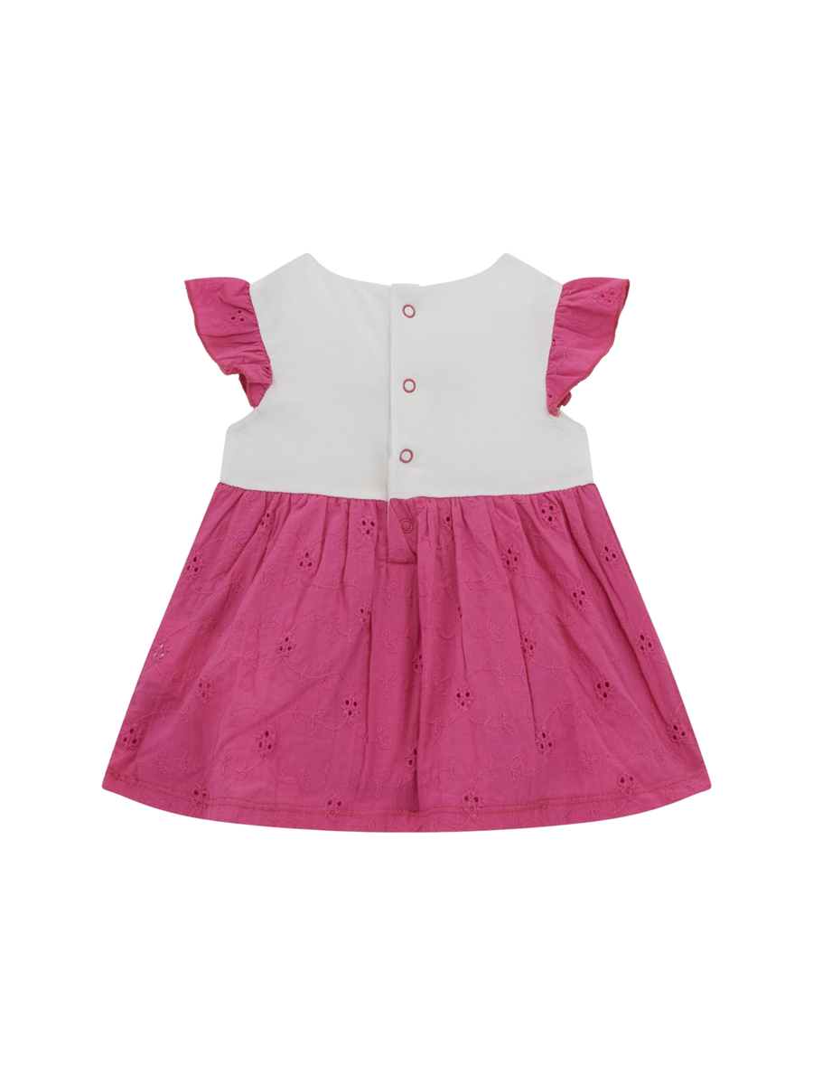 Abiti Guess bianco e rosa con volant e ricamo a cuore S5GG08K6YW4 F07K Guess 