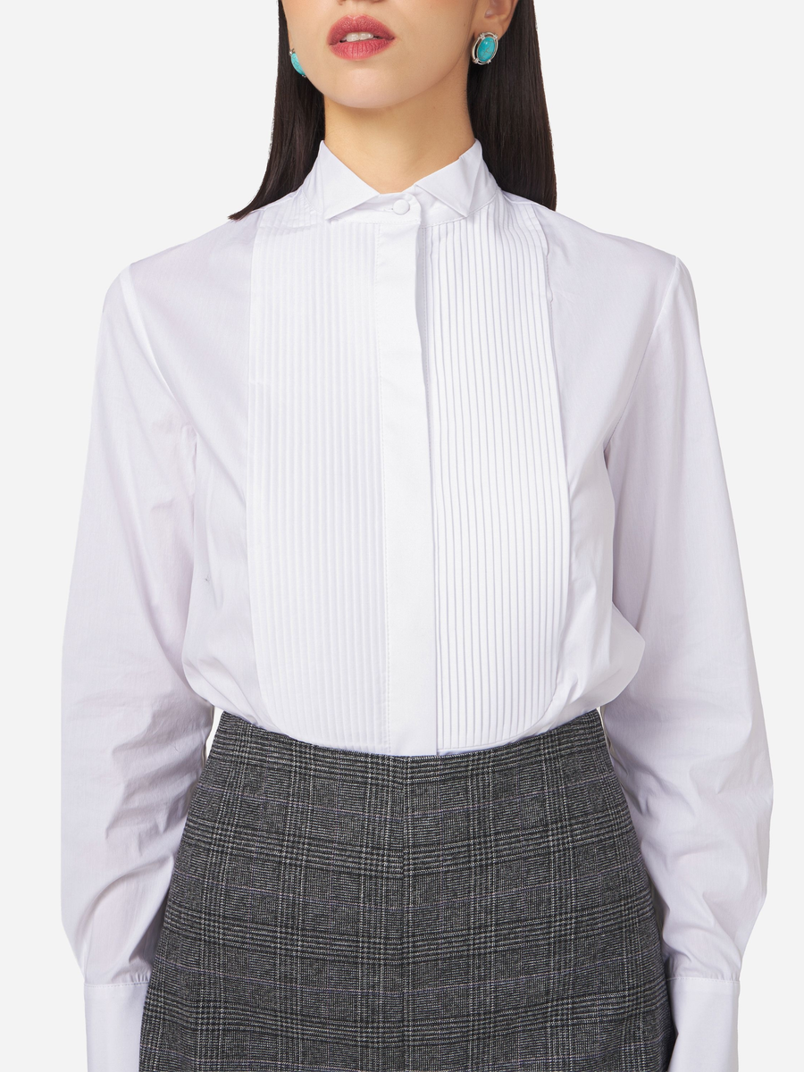 Camicia Silence Limited bianca con pieghe frontali CA7018 WHITE Silence Limited 