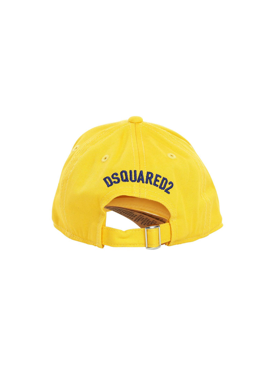 Cappello giallo con visiera e logo DQ2115 DQ220 Dsquared 