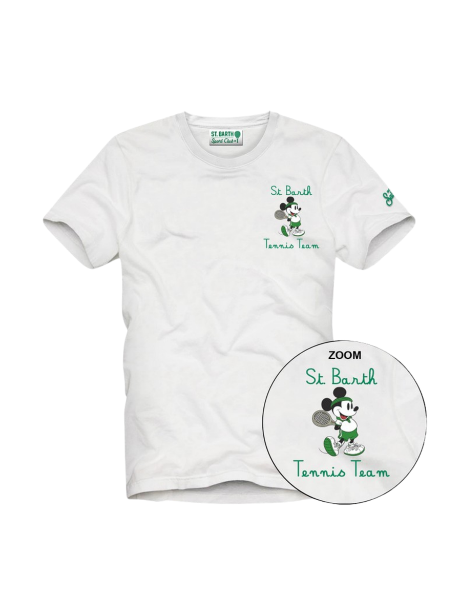 T-Shirt Saint Barth bianca con stampa topolino "tennis team" TSH0001 02633H MC2 SAINT BARTH 
