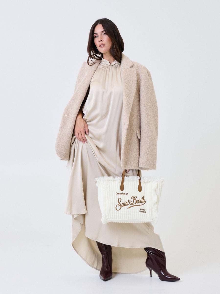 Abito lungo Armoire beige a giro maniche e collo alto C394A22R LANA Armoire 