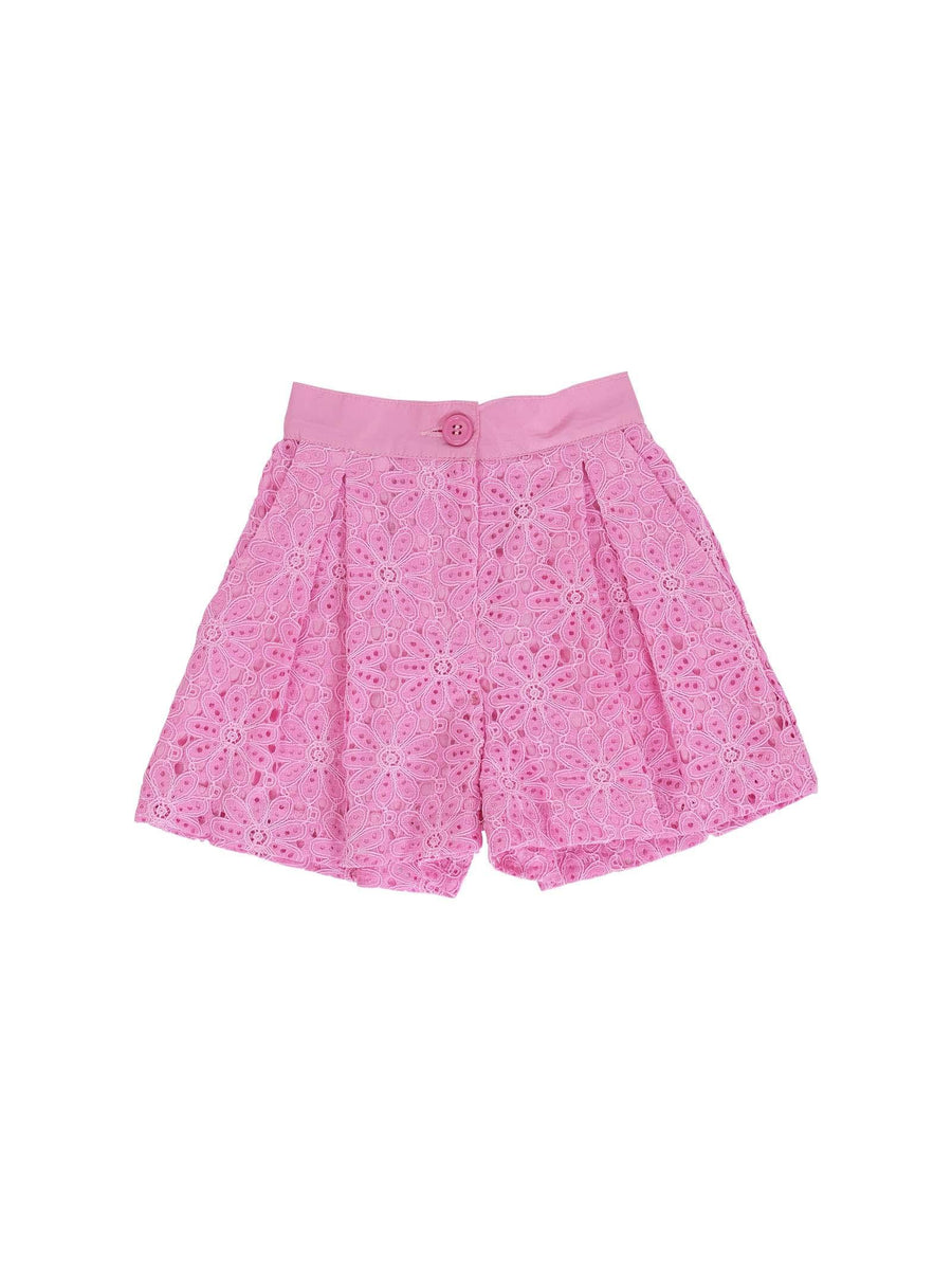 Shorts Miss Grant rosa con ricamo floreale all over MG1302 FLAMI Miss Grant 