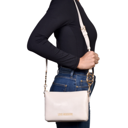 Borsa a tracolla Love Moschino panna con inserto logo M su tracolla JC4075PP1NLF 0110 Love Moschino 