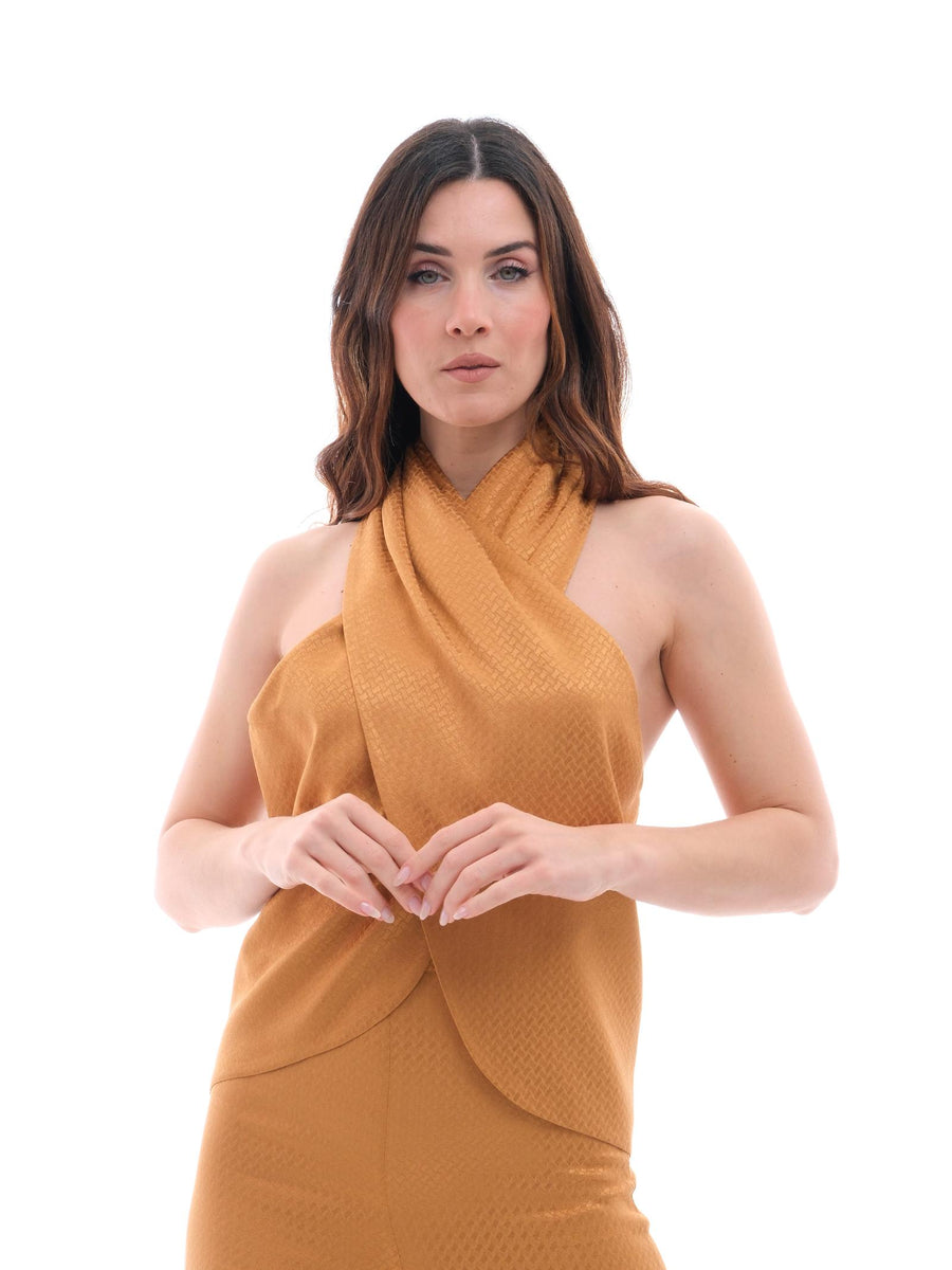 Top "jacquard" Bohemian Vì senape TOP186 DESERT Bohemian V 