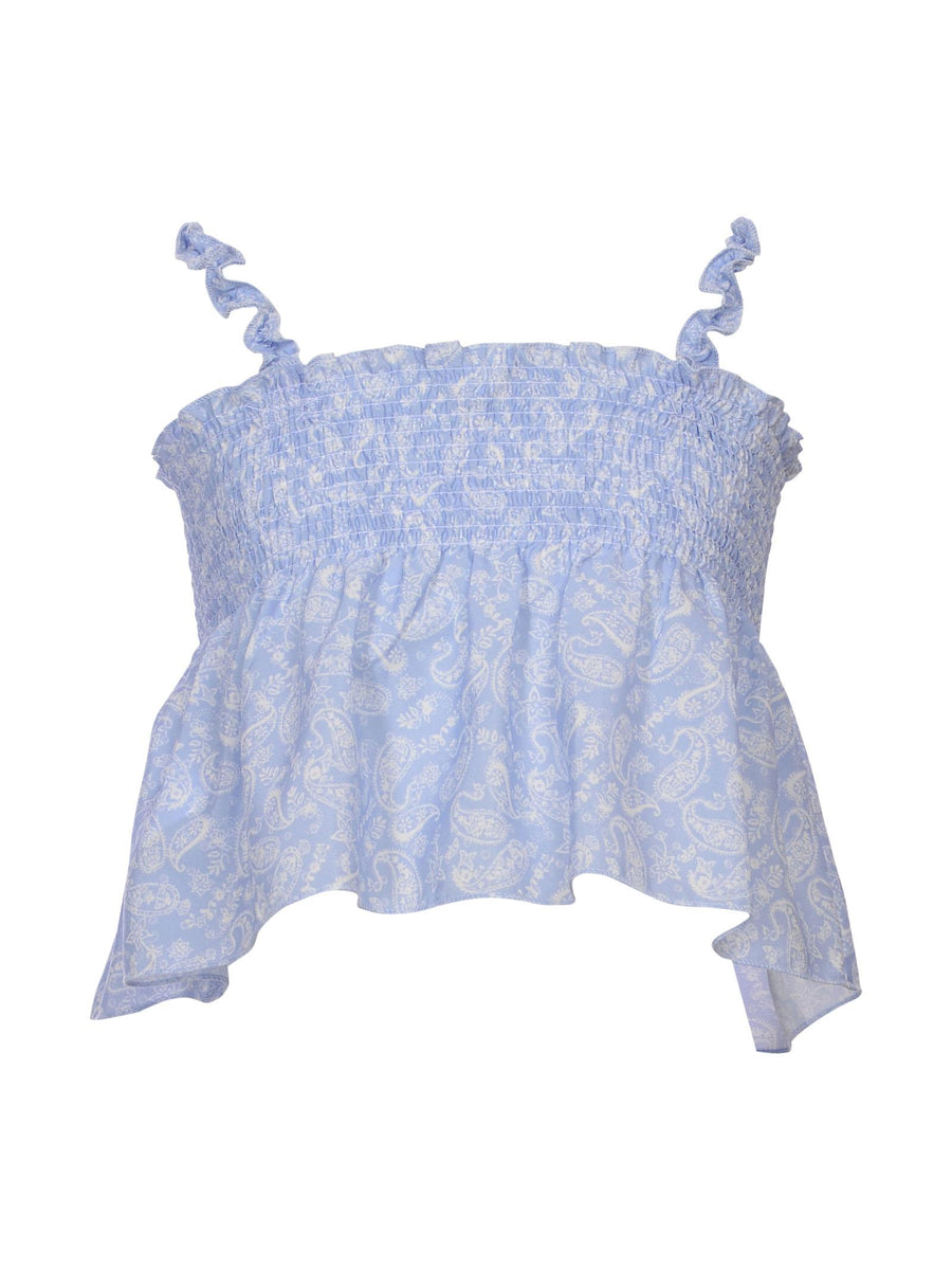 Top azzurro paisley MT0600 UNI Vicolo 