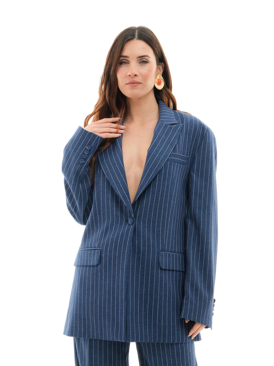 Blazer Bohemian Vì blu a righe GI149 BLUE Bohemian V 