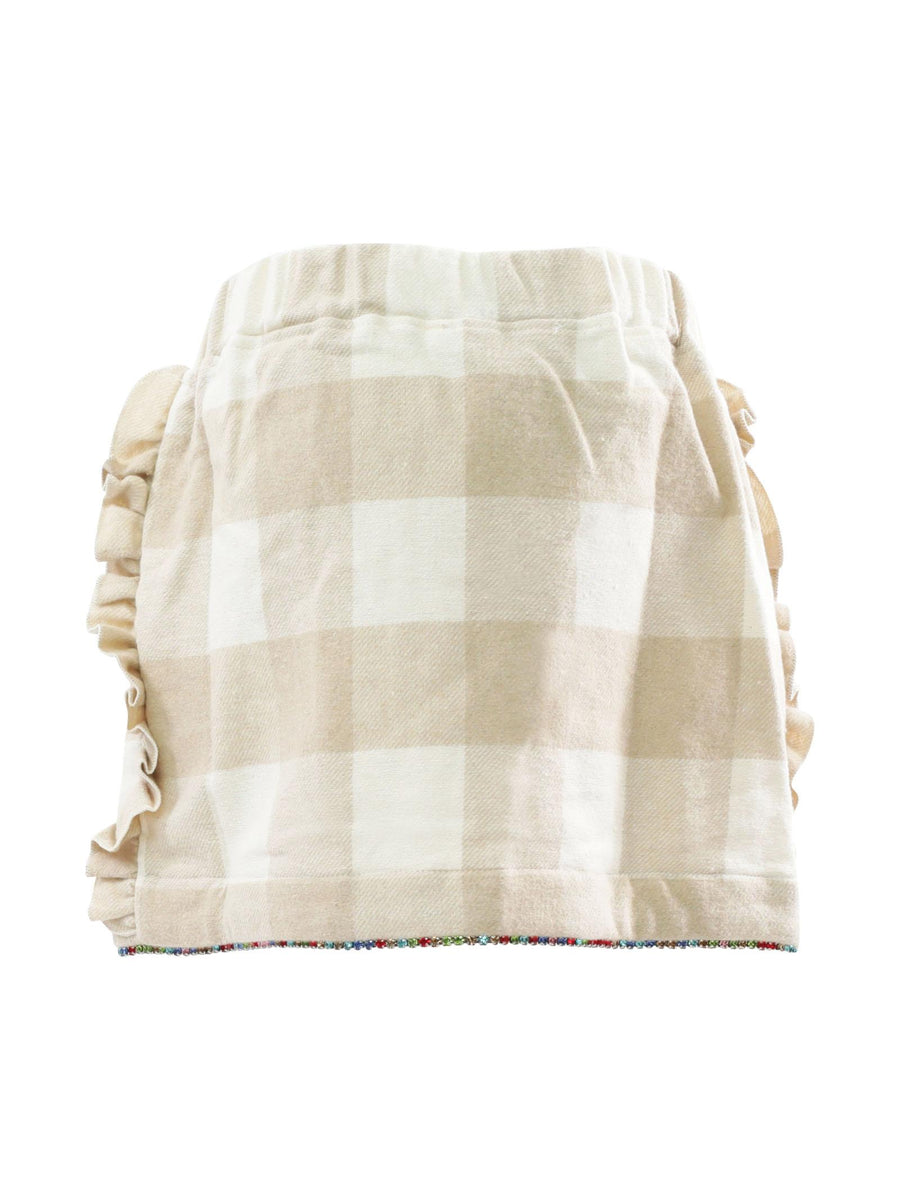 Gonna a quadri beige e panna 22G611 BEI Mariuccia Milano 