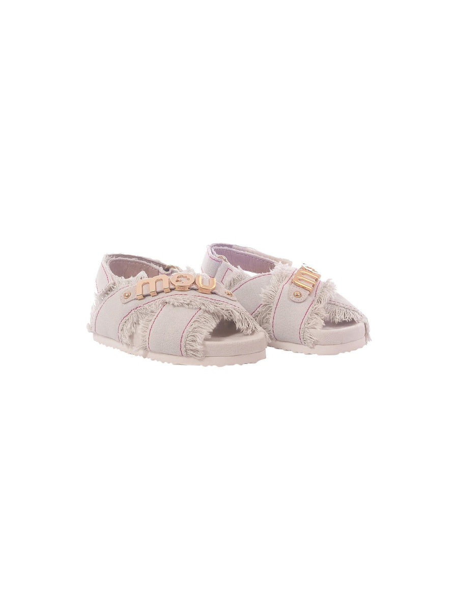 Sandali "bio kid recycled canvas" Mou bianchi con cuciture fuxia SK631002K RWBEI Mou 