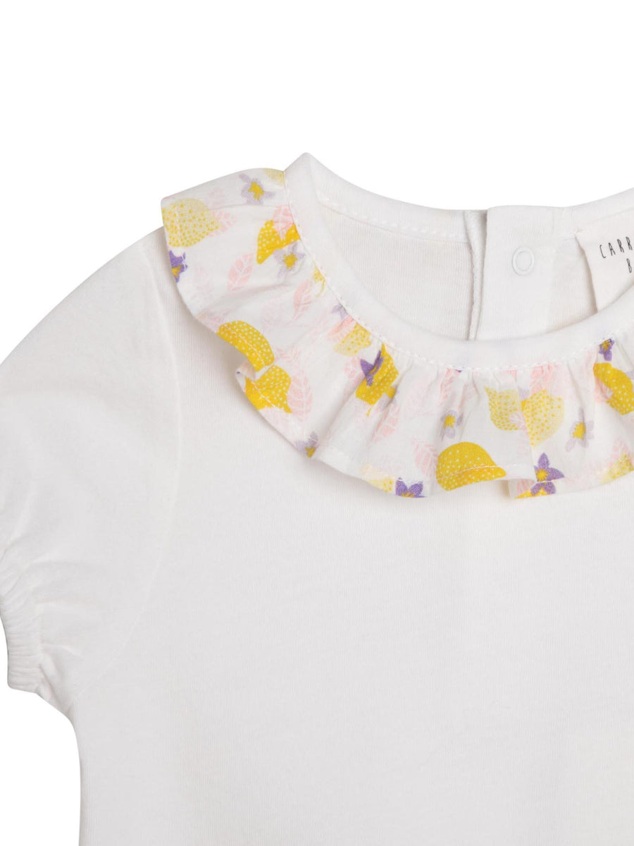 T-shirt bianca con volant Y05236 BIANCO Carrement Beau 