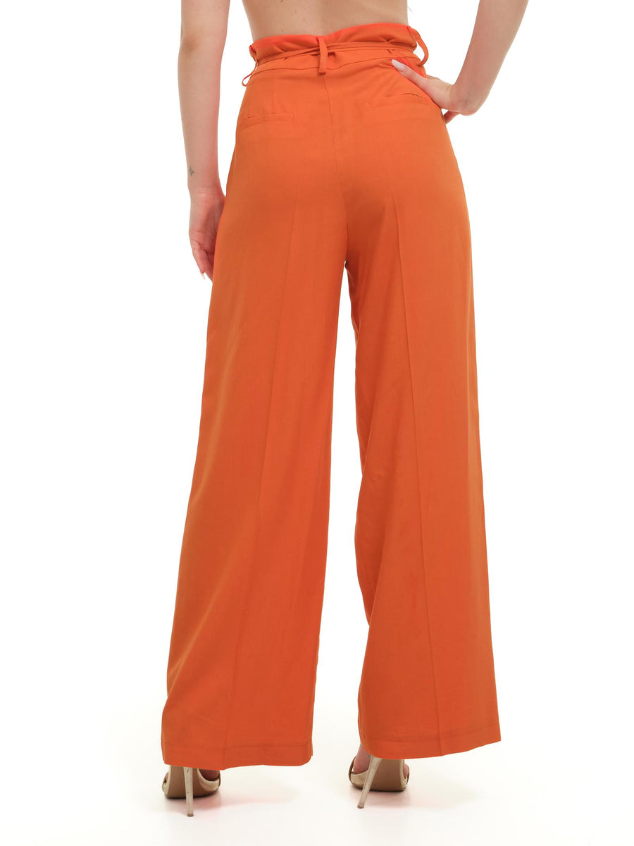 Pantalone a pighe Vicolo arancione con coulisse in vita TD1734 DU69 Vicolo 