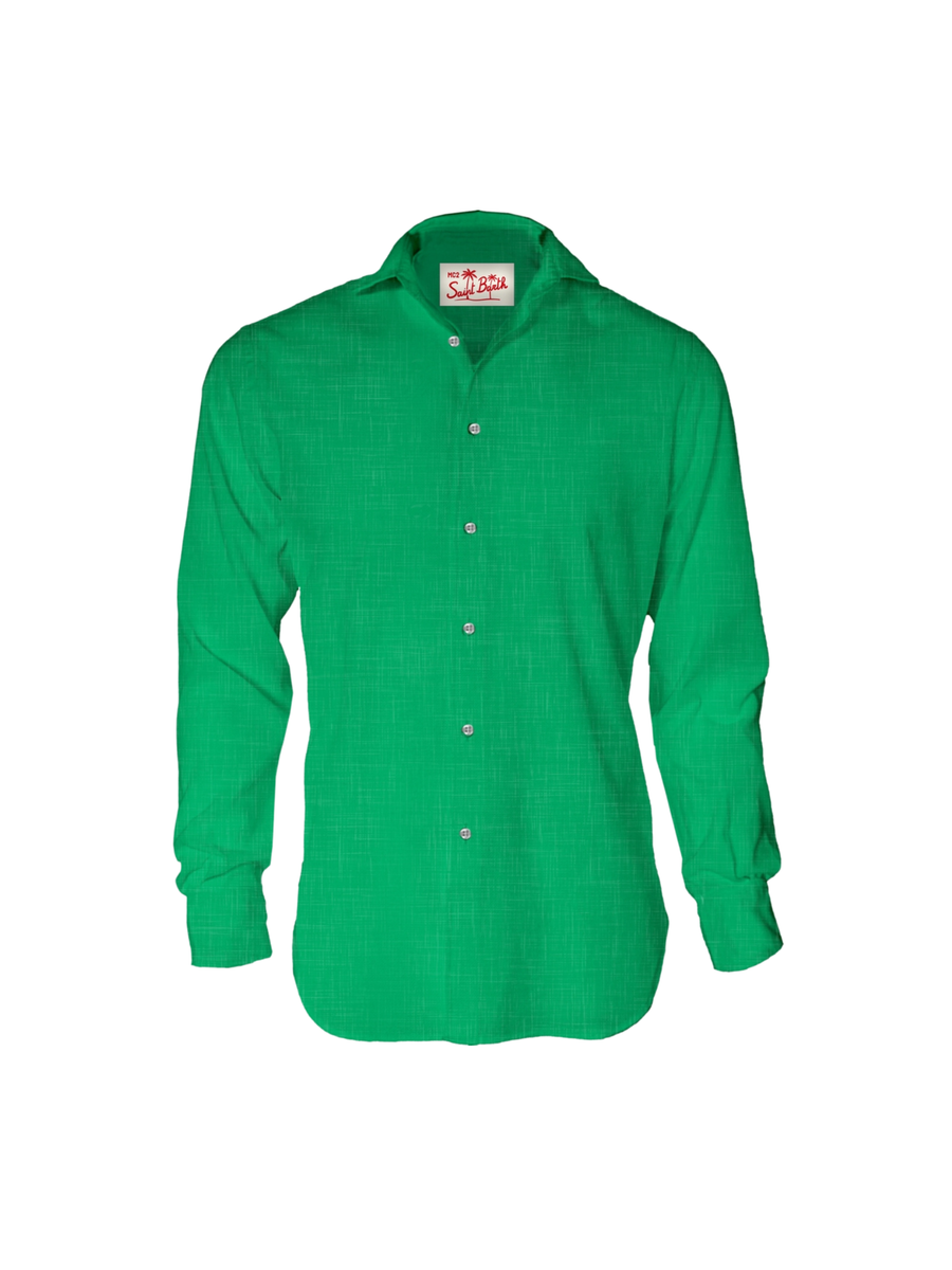 Camicia in lino Saint Barth verde pamplona PAMP001 02003H MC2 SAINT BARTH 