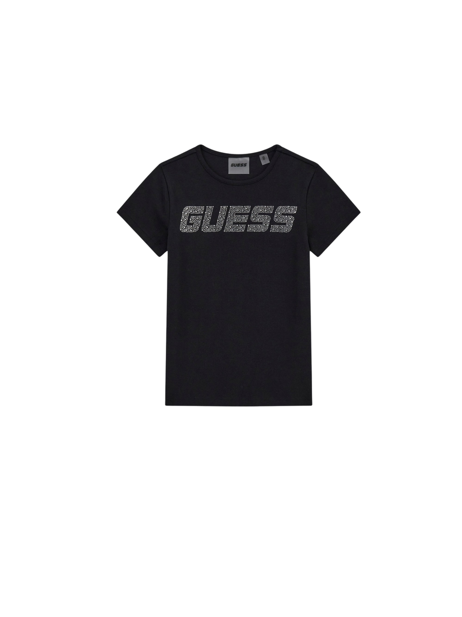 T-Shirt Guess nera con logo in strass J5YI42KCIV1 JBLK Guess 