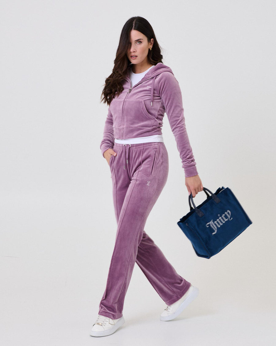 Pantalone in velluto Juicy Couture viola in velluto con strass VIJH70699WPF PG4 Juicy Couture 