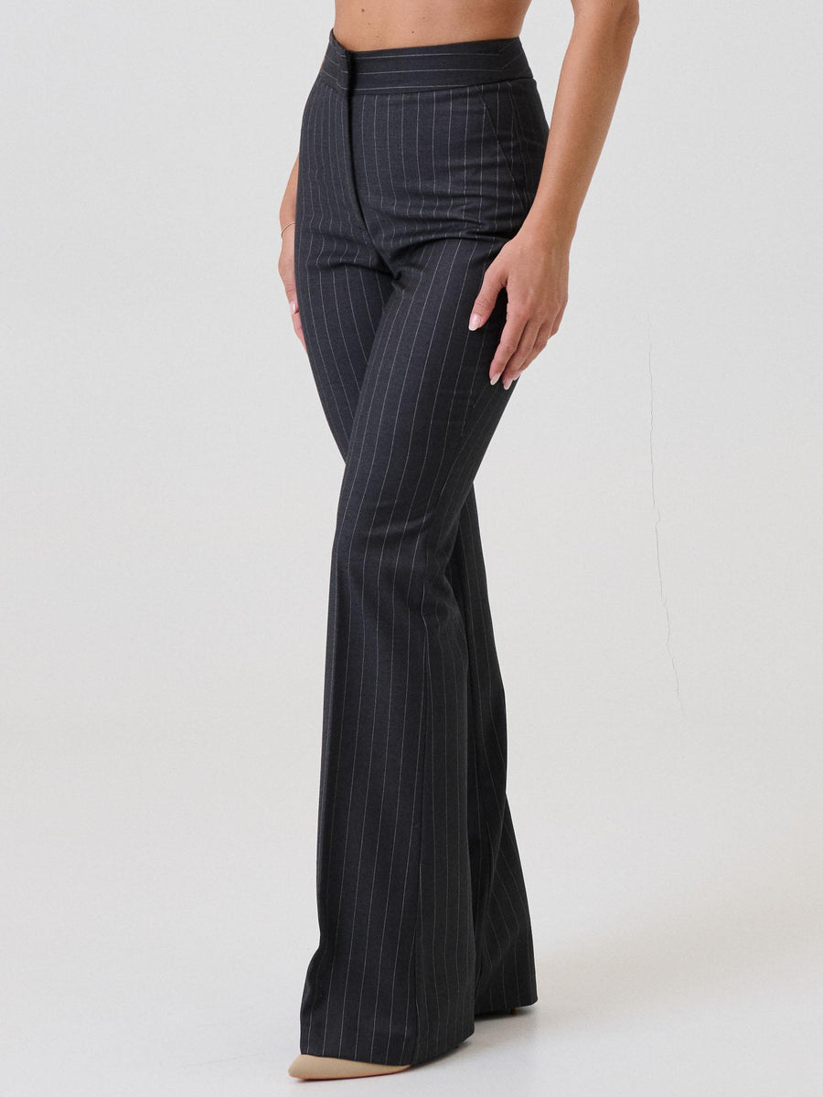 Pantalone flare Silence Limited grigio a righe NP2003G GRAPHITE Silence Limited 