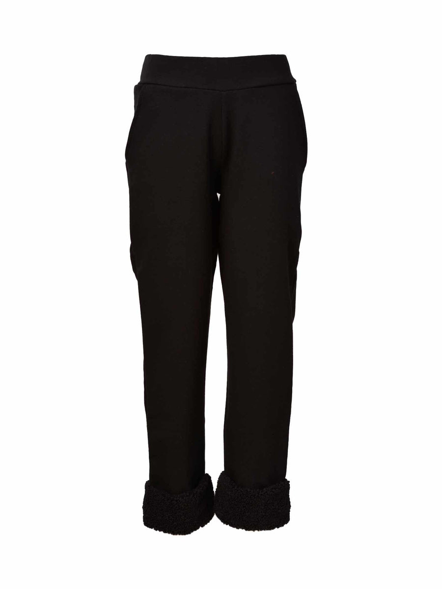 Pantalone nero con pelliccia F0087 NE kontatto 
