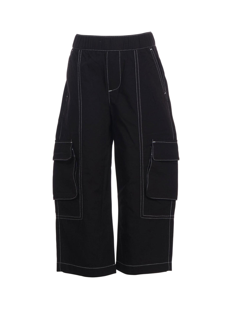 Pantalone cargo Moschino nero con cuciture bianche HUP08J 60100 Moschino 