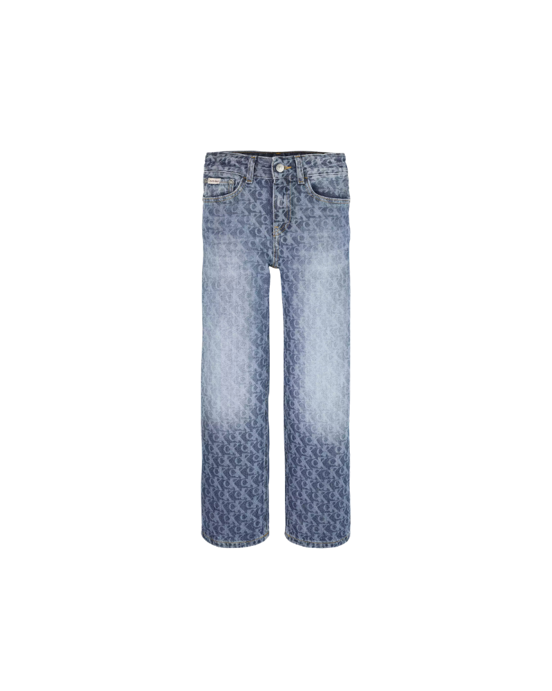 Jeans Calvin Klein blu con stampa all over logo CK IB0IB02551T 1AA Calvin Klein 