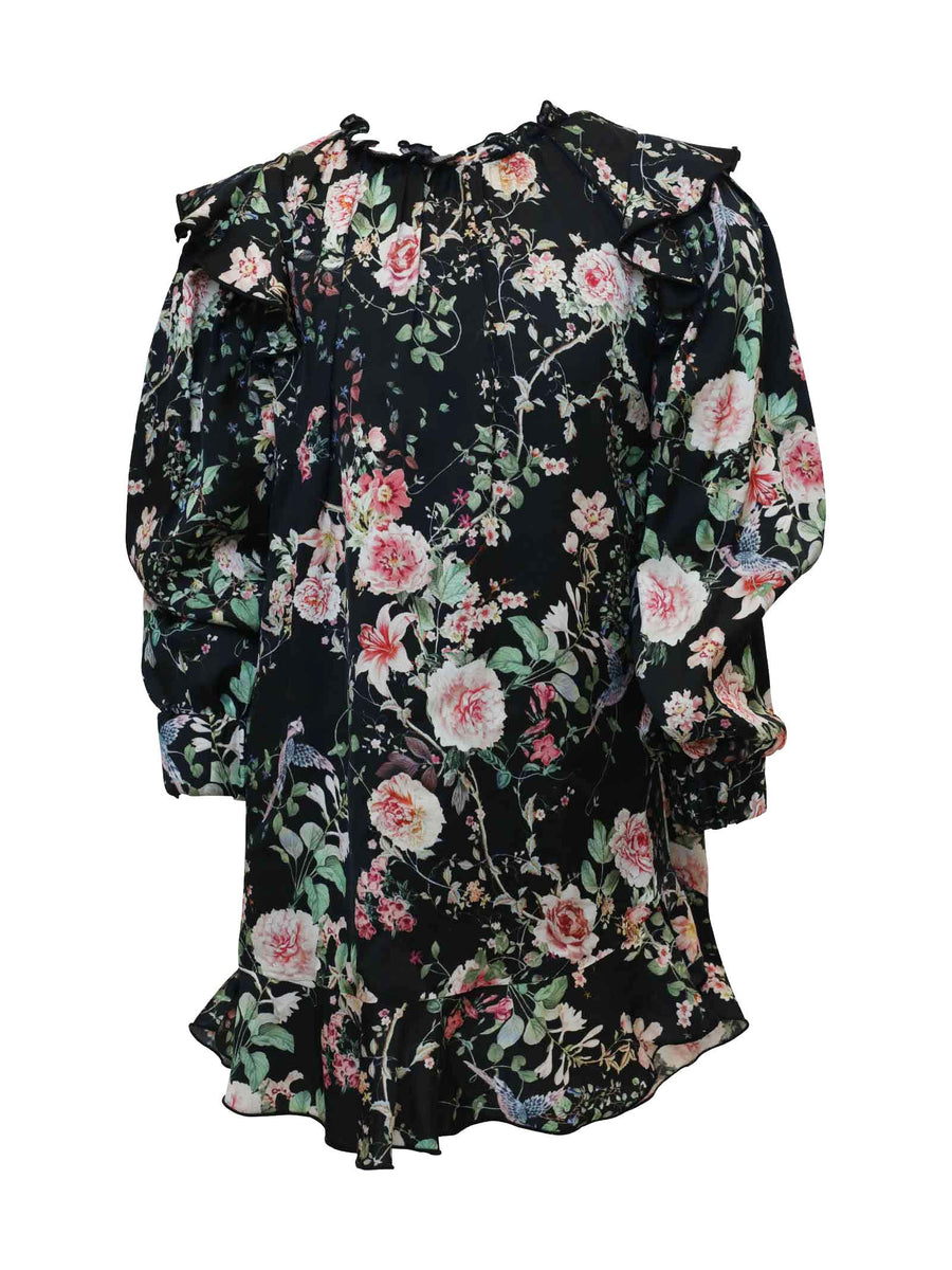 Abito nero floreale IF2061T3187 U9035 Miss Blumarine 