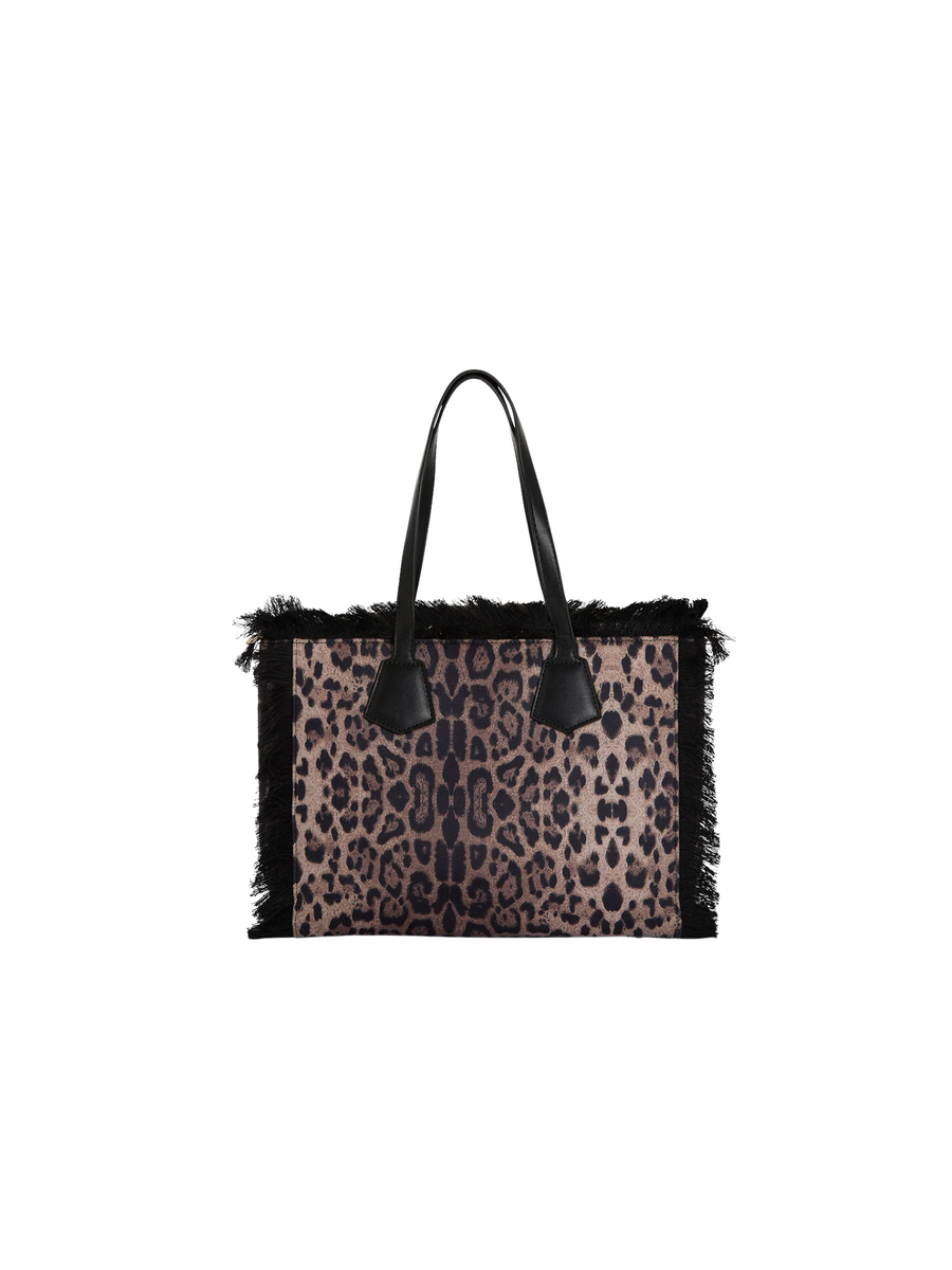 Borsa a spalla Fk leopardata con frange FA25-WW0260X01 UNI Fk 