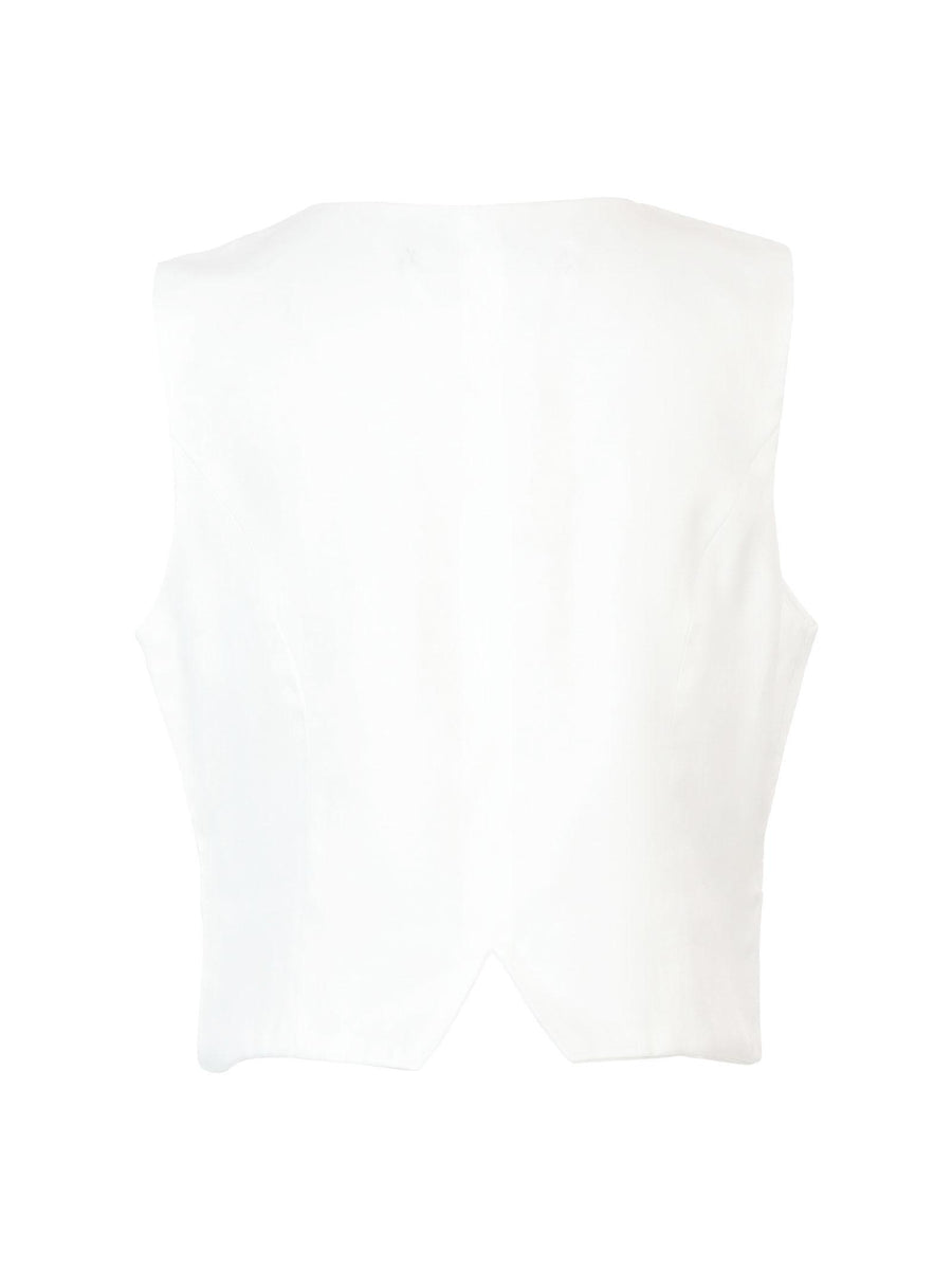 Gilet bianco panna con bottoni gioiello MG2658 BIANCO Manila Grace 