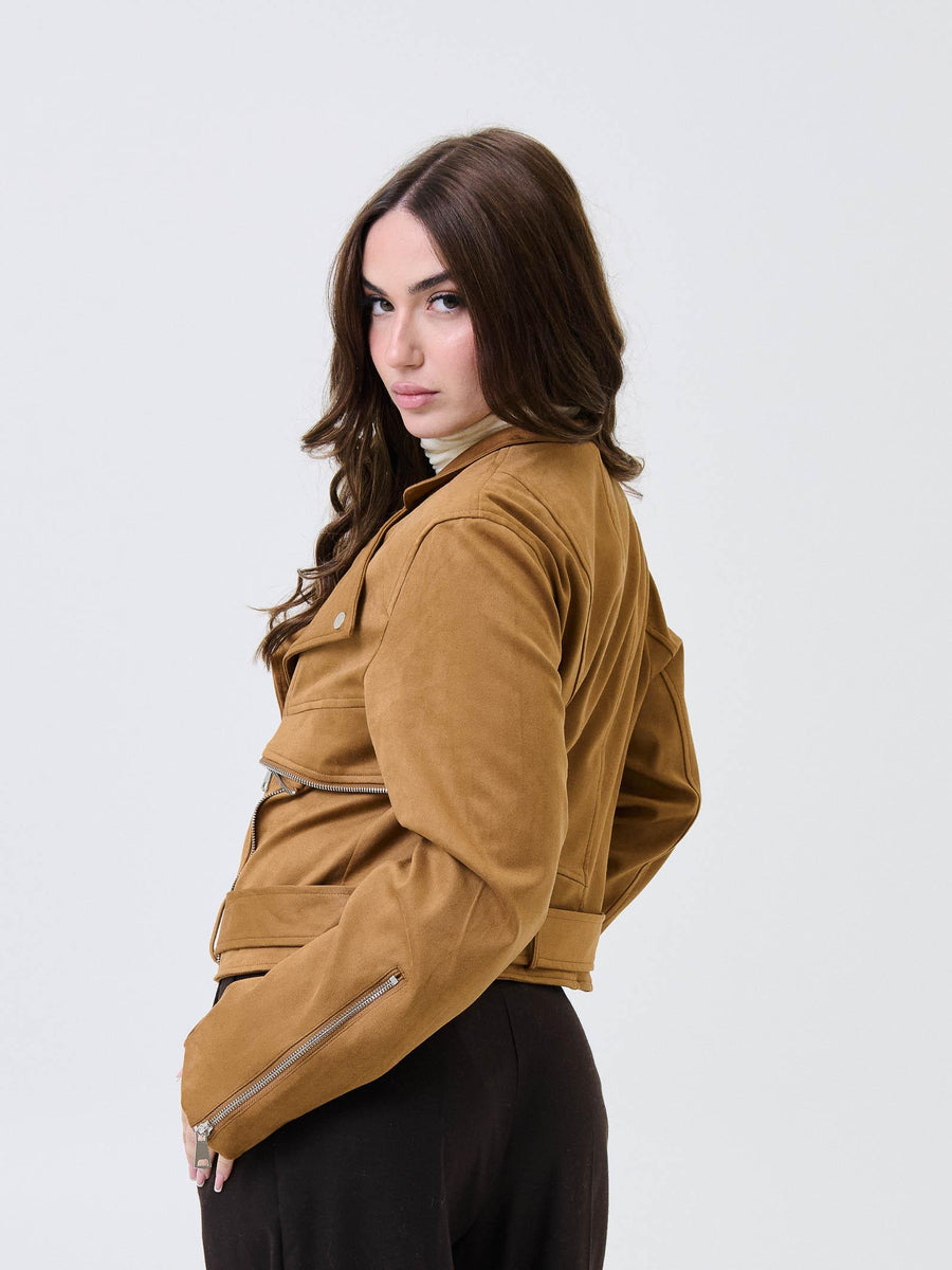 Giubbino Armoire cammello in suede scamosciato DL30115 UNI Armoire 