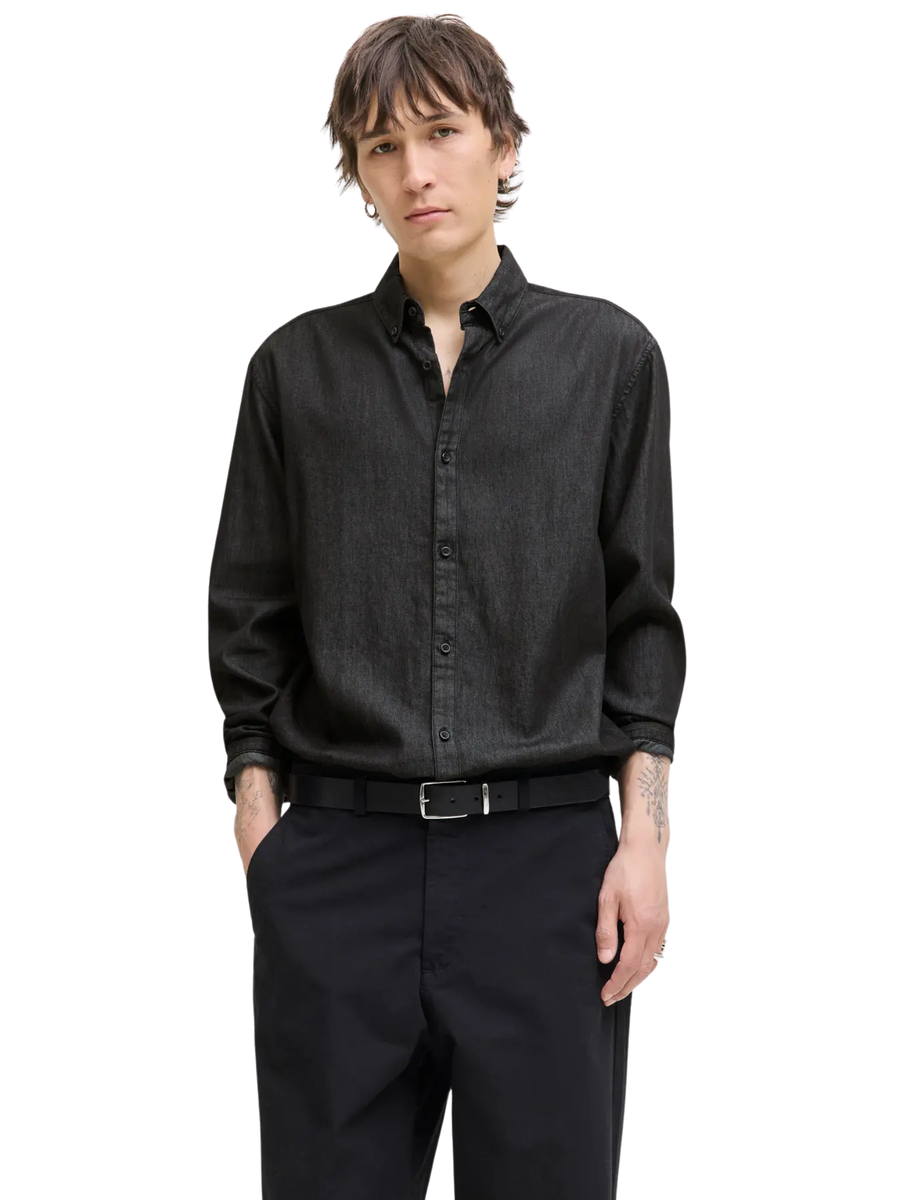 Camicia Jack & Jones nera in denim 12279712 Black Denim Jack & Jones 
