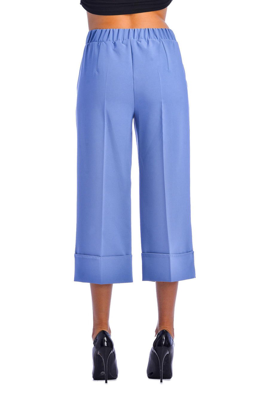 Pantalone cropped azzurro polvere CFC0103913003 B393 Rinascimento 