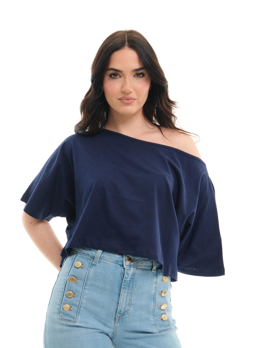 T-Shirt Cropped Vicolo blu UD0224 BLU Vicolo 