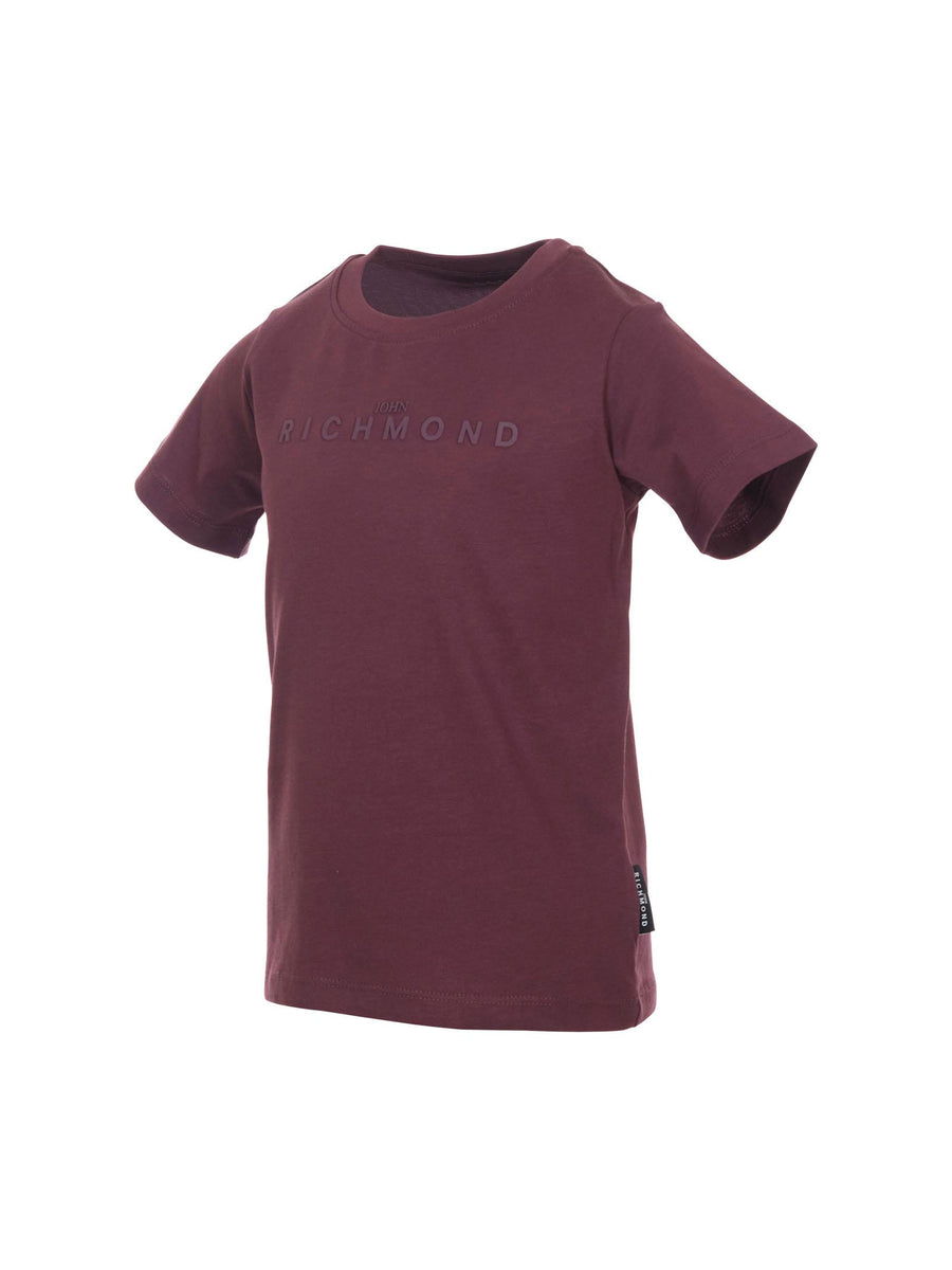 T-Shirt John Richmond prugna con logo tono su tono RBA25009TS EGGPLANT John Richmond 