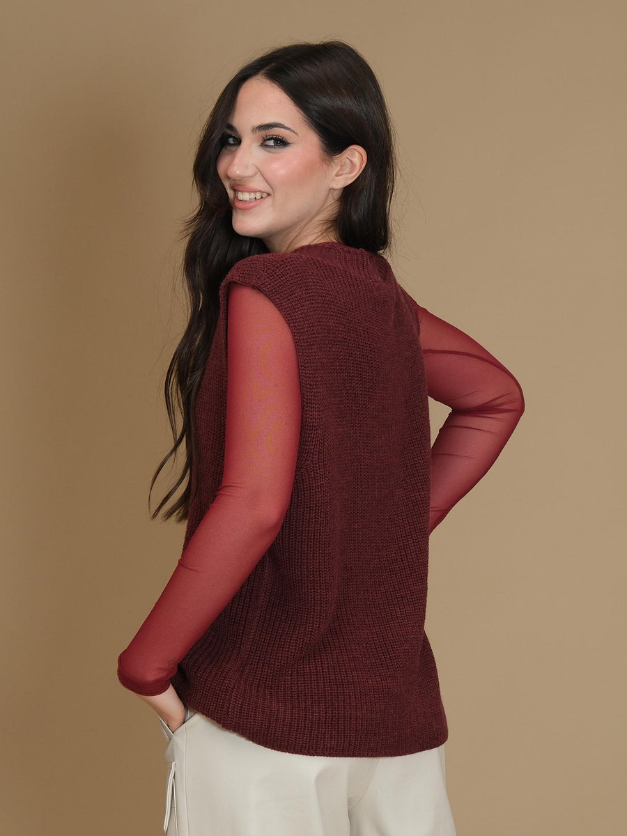 Gilet dubai Silence Limited in lana bordeaux 17301 BORDEAUX Silence Limited 