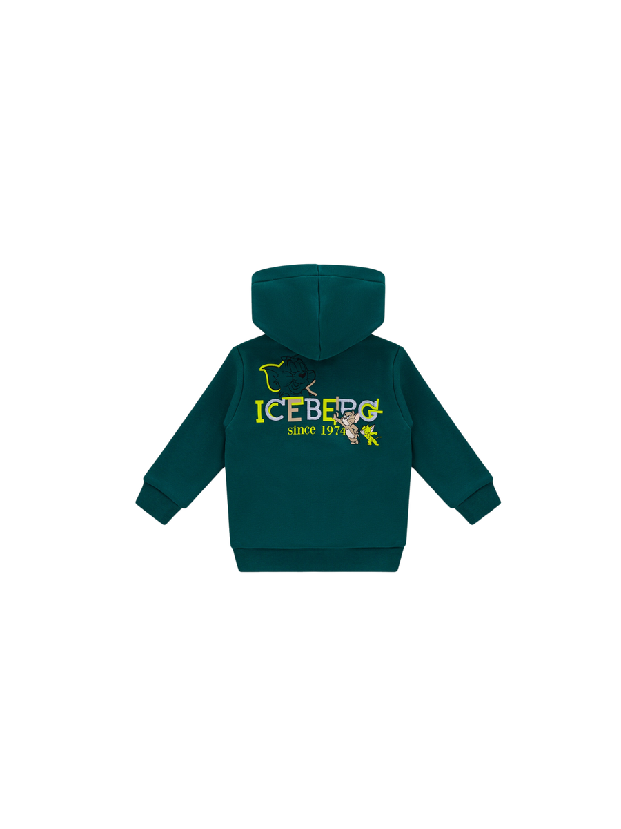 Felpa Iceberg verde petrolio stampa Tom&Jerry posteriore MFICE5322B PETROL Iceberg 