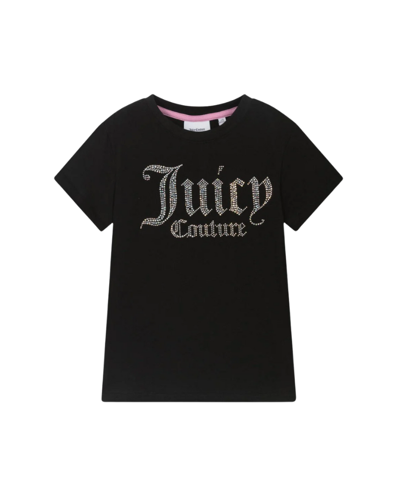 T-Shirt Juicy Couture nera con logo in strass JBX6409 023 Juicy Couture 