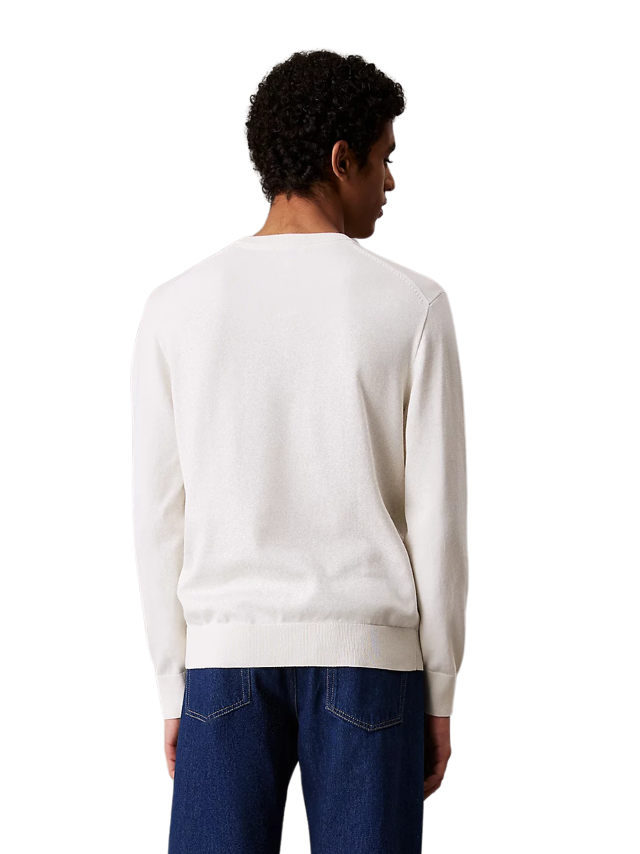 Maglione Calvin Klein naturale in cotone con monogramma LVO40LM300 YAS Calvin Klein 