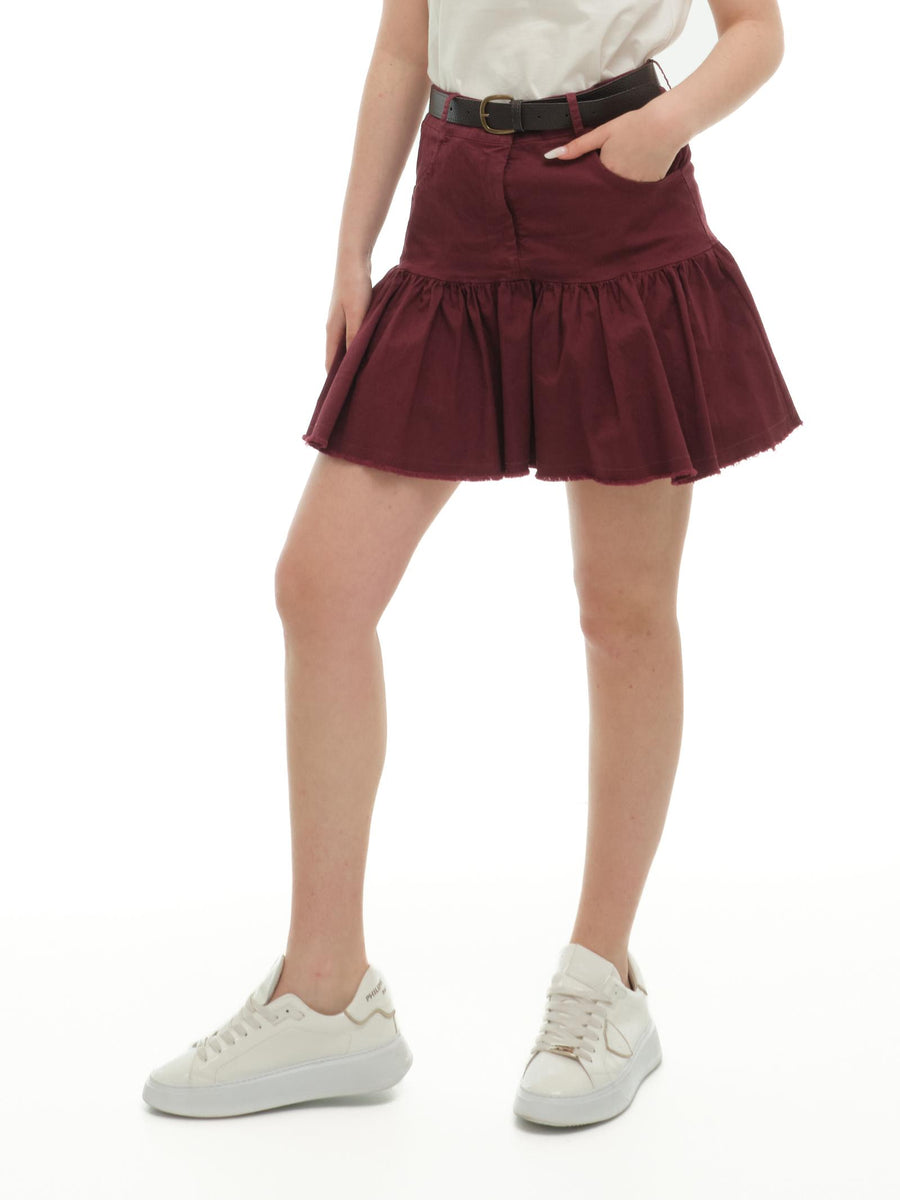 Minigonna Vicolo vinaccia a pieghe TD2112 VINO Vicolo 