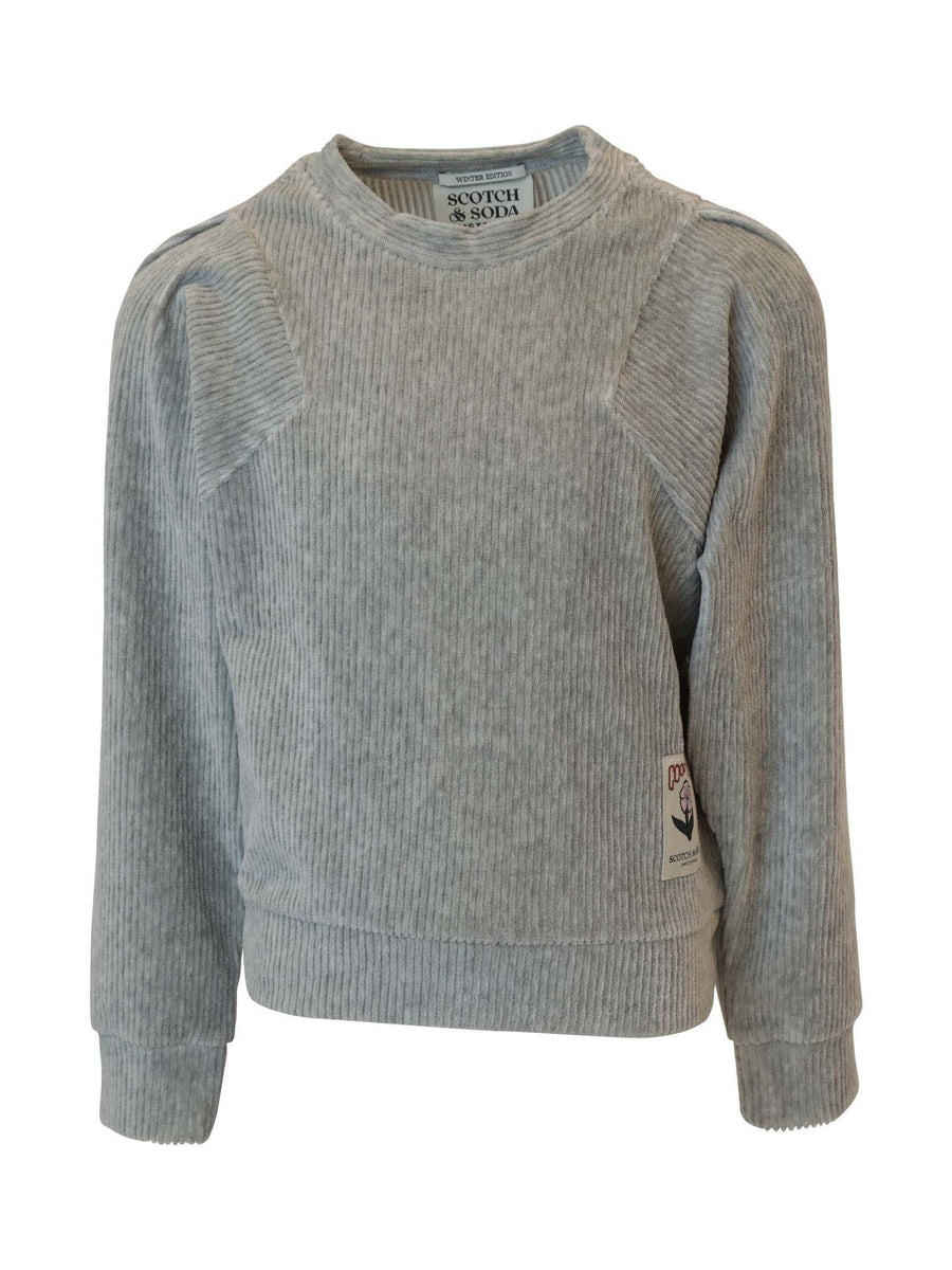 Felpa in velluto a costine grigio 168129 0606 Scotch & Soda 