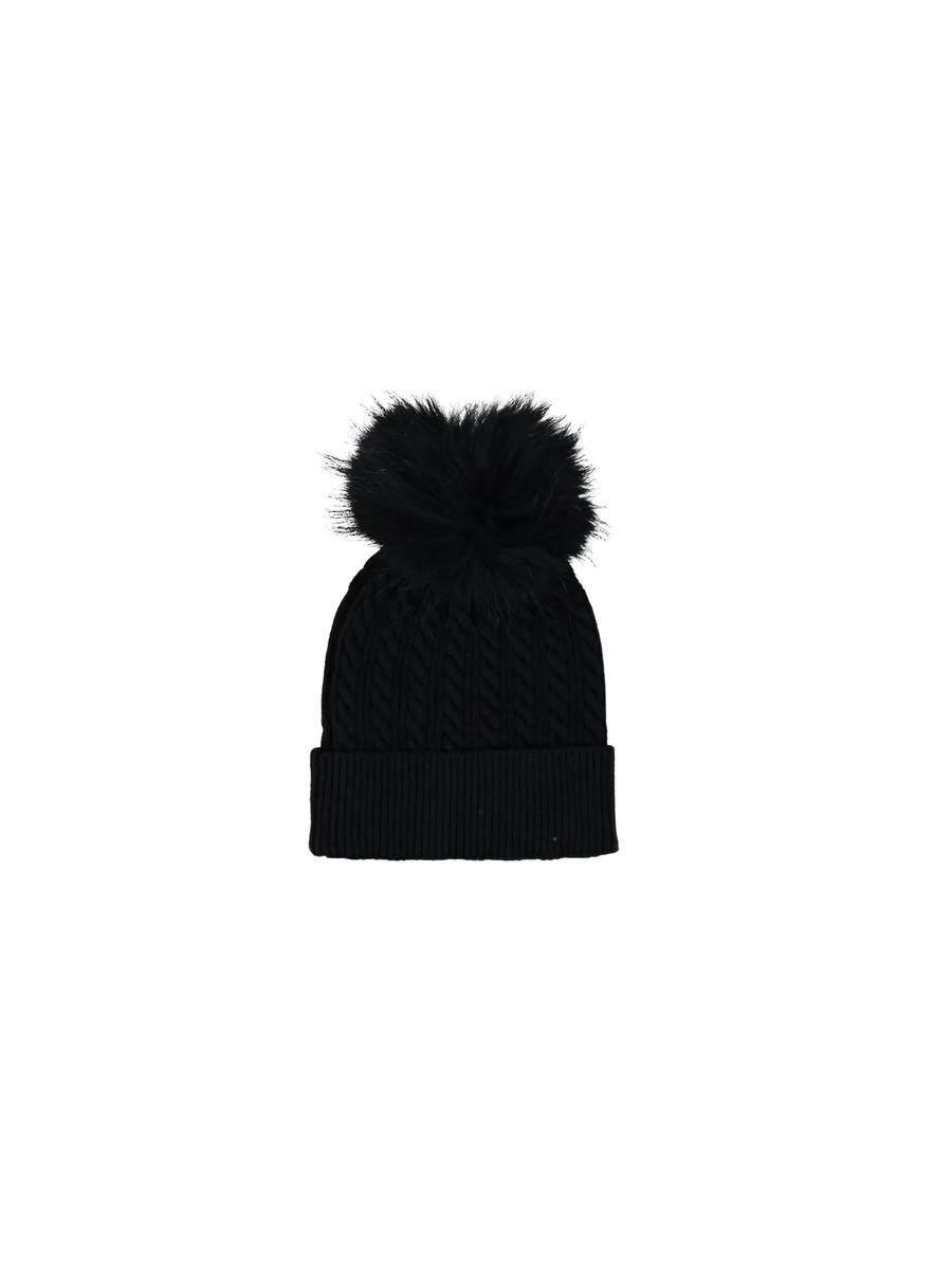 Cappello intrecciato Refrigiwear nero con pompon RG1462 NERO Refrigiwear 