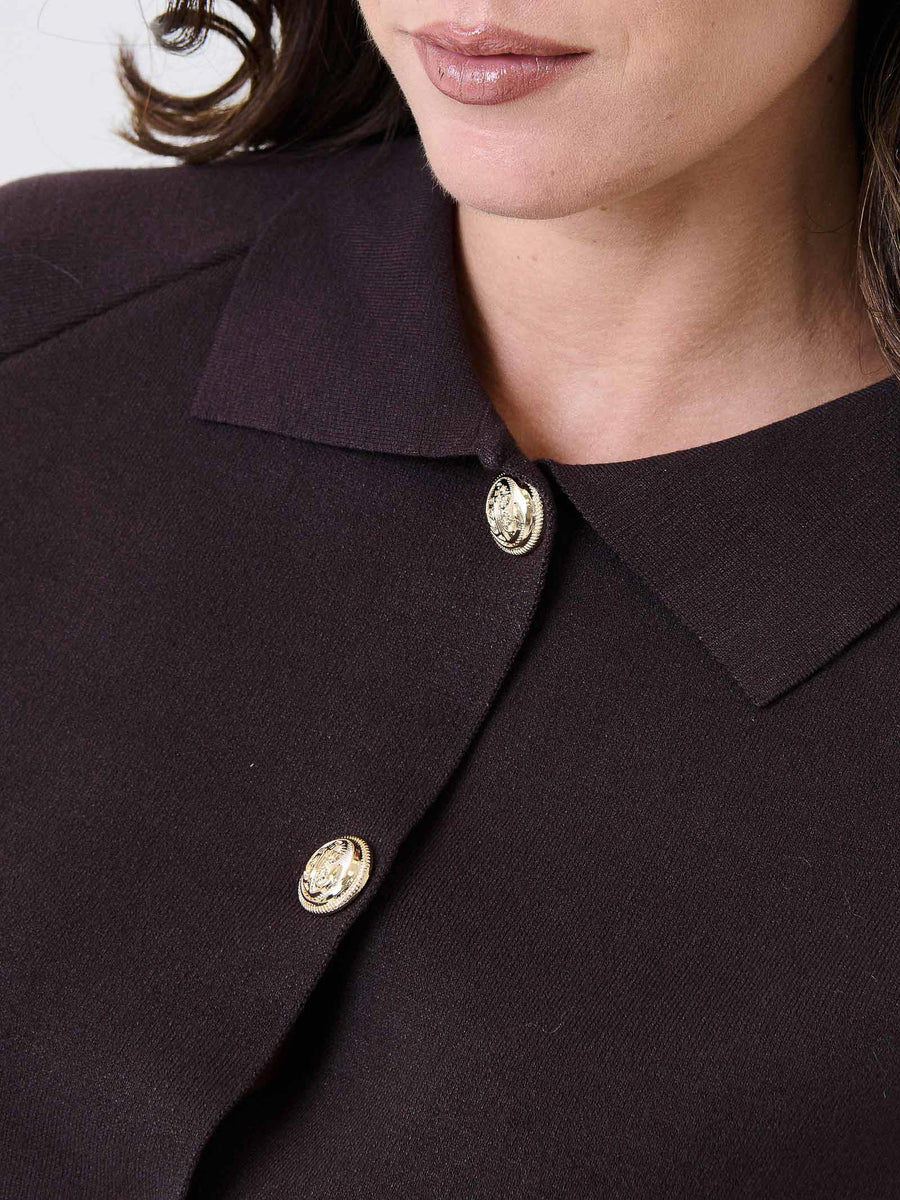 Mantella a campana Kontatto moro con bottoni gioiello 3M0940C MORO kontatto 