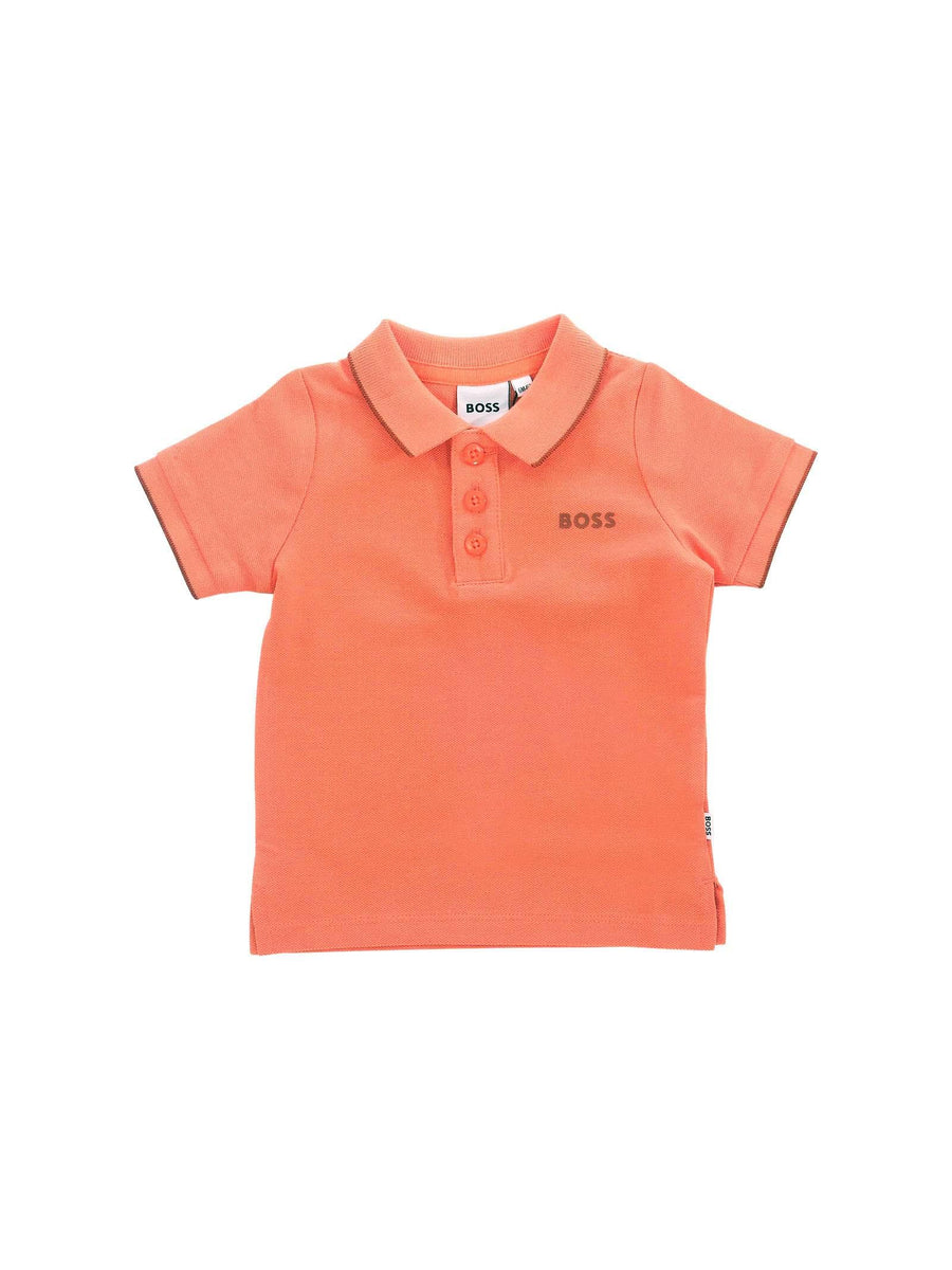 Polo Boss arancione con stampa logo sul petto J52094 415 Boss 