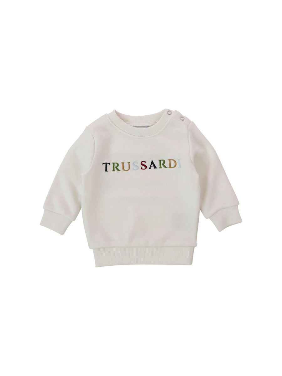 Felpa avorio con ricamo multicolor TIA23135FE MILK Trussardi 