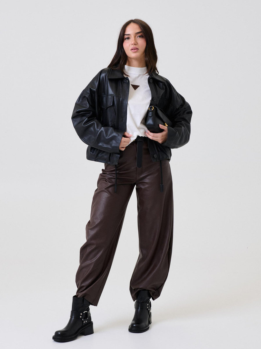 Bomber in pelle Vicolo nero TF0272 FU69 Vicolo 