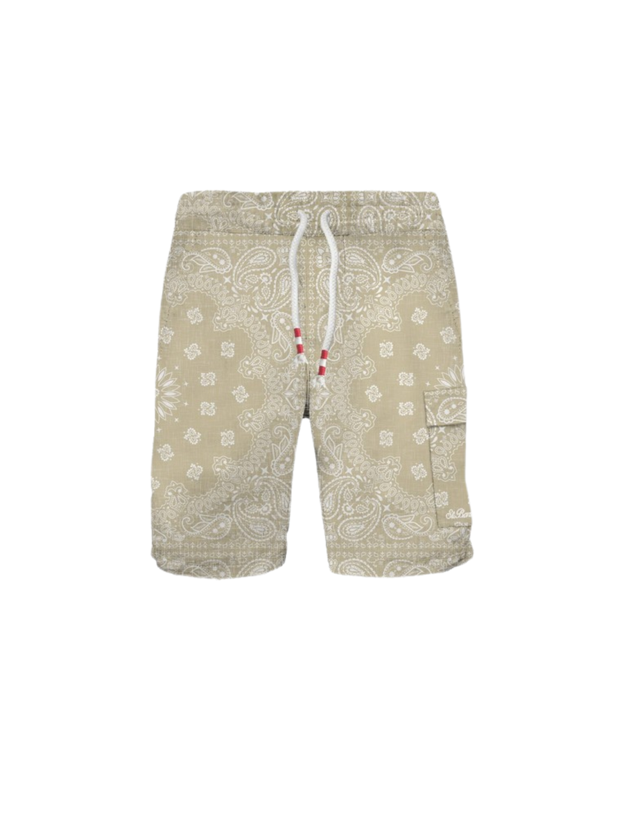 Bermuda "marsille" Saint Barth beige con stampa paisley MRE0002 00387H MC2 SAINT BARTH 